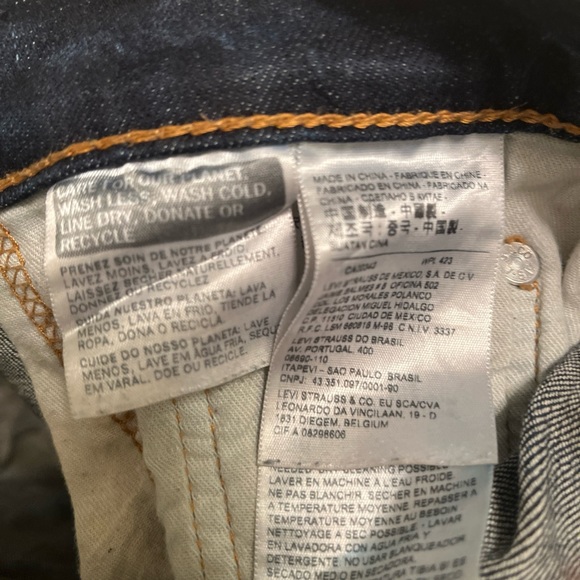 Levi Strauss & Co. 512 Men's Blue Denim Jeans Zip Button Pockets Dark Size 30x32 - Picture 10 of 14